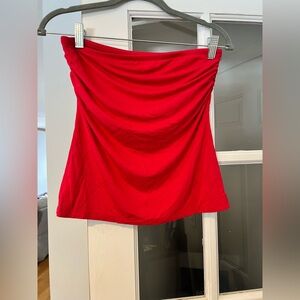 Vibrant Red Strapless Top